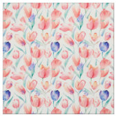 Waterverf Tulps Pattern Fabric Stof (Swatch)