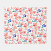 Waterverf Tulps Pattern Fleece Blanket Deken (Voorkant (Horizontaal))