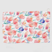 Waterverf Tulps Pattern Golf Towel Golfhanddoek (Horizontaal)