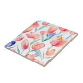 Waterverf Tulps Pattern keramische Tegel Tegeltje (Zijkant)