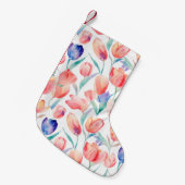 Waterverf Tulps Pattern Kerstmis stoppen Kleine Kerstsok (Voorkant (Hangend))