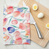 Waterverf Tulps Pattern Kitchen Towels Theedoek (Quarter Fold)