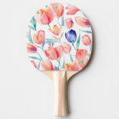 Waterverf Tulps Pattern Ping Pong Paddle Tafeltennisbatje (Voorkant)