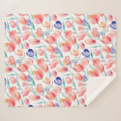 Waterverf Tulps Pattern Sherpa Blanket Deken (Voorkant (horizontaal))