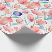 Waterverf Tulps Pattern Wrapping Paper Cadeaupapier (Hoek)