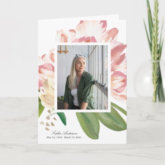 Waterverf Tulps Photo Memorial Programme Programma (Voorkant)