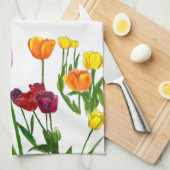 Waterverf Tulpveld Bloem Keukendoek Theedoek (Quarter Fold)