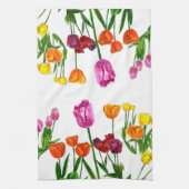 Waterverf Tulpveld Bloem Keukendoek Theedoek (Verticaal)