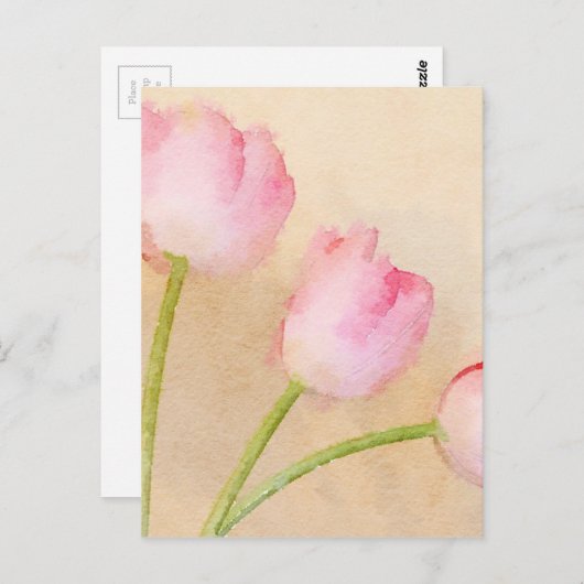 Waterverf Tulpventilatorverf Briefkaart (Voorkant / Achterkant)
