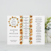 waterverf tulpvoudig trouwprogramma (Staand voorkant)