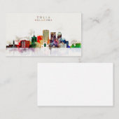 Waterverf Tulsa Skyline Visitekaartje (Voorkant / Achterkant)