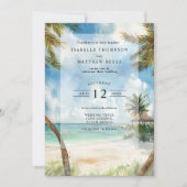 Waterverf Tulum Tropical Beach Wedding Kaart (Voorkant)