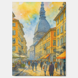 Waterverf Turijn Italië – Mole Antonelliana Stad Magneet