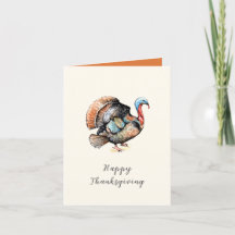 Waterverf Turkey Happy Thanksgiving Company