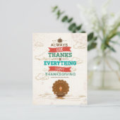 Waterverf  Turkije Thanksgiving Groeten Briefkaart (Staand voorkant)