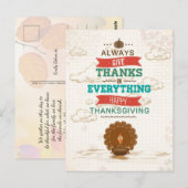 Waterverf  Turkije Thanksgiving Groeten Briefkaart (Voorkant / Achterkant)