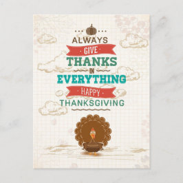 Waterverf Turkije Thanksgiving Groeten Briefkaart