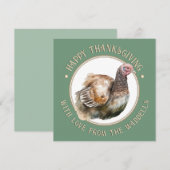 Waterverf Turkije Thanksgiving Kaart of uitnodigin (Voorkant / Achterkant)