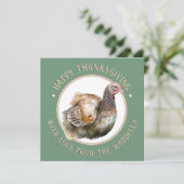 Waterverf Turkije Thanksgiving Kaart of uitnodigin (Staand voorkant)