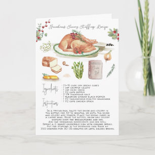 Waterverf Turkije vulling recept   Thanksgiving Feestdagen Kaart