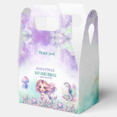 Waterverf turkoois en paarse zeemeermin verjaardag bedankdoosjes (Geopend)