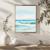 Waterverf Turquoise Beach Print 2 van 3 Poster