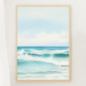Waterverf Turquoise Beach Print 2 van 3 Poster