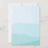 Waterverf | Turquoise Blauw Glitter Menu Bruiloft Kaart (Achterkant)