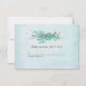 Waterverf turquoise bloemenboeket RSVP (Voorkant)