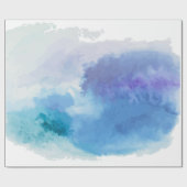Waterverf turquoise blue violet cadeaupapier (Vlak)
