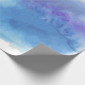 Waterverf turquoise blue violet cadeaupapier (Hoek)