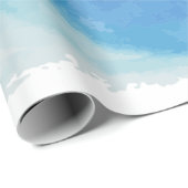Waterverf turquoise blue violet cadeaupapier (Rol Hoek)