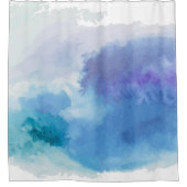 Waterverf turquoise blue violet douchegordijn (Voorkant)