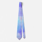 Waterverf Turquoise Blue Violet Stropdas (Voorkant)