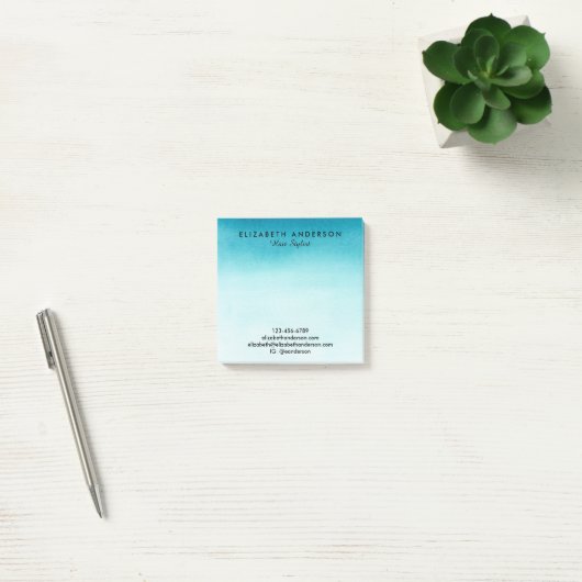 Waterverf turquoise business post-it notes (Kantoor)