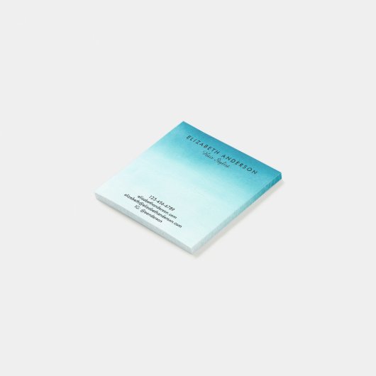 Waterverf turquoise business post-it notes (Schuin)
