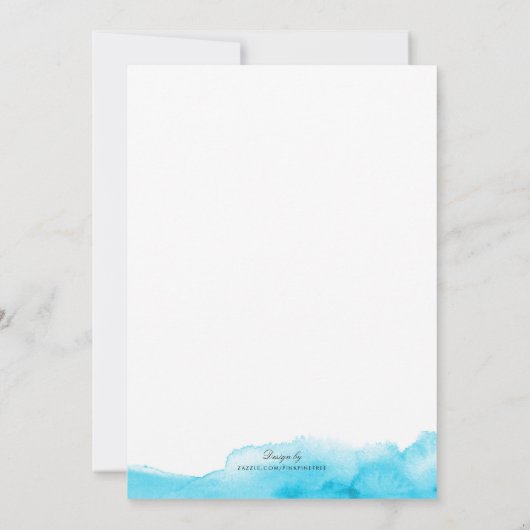 Waterverf Turquoise Color Splash 21st Birthday Kaart (Achterkant)