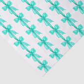 Waterverf Turquoise Coquette Bows Tissuepapier (Detail)