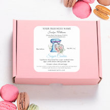 Waterverf Turquoise Cottage Law Food Bakery Label