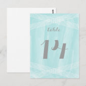 Waterverf Turquoise Deco Tabel Briefkaart (Voorkant / Achterkant)