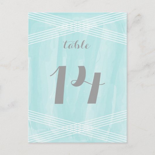 Waterverf Turquoise Deco Tabel Briefkaart (Voorkant)