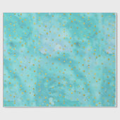Waterverf Turquoise Faux Gold Polka Dots Gift Cadeaupapier (Vlak)