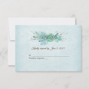 Waterverf turquoise floral bouquet RSVP