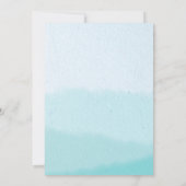 Waterverf | Turquoise kalligrafie Script bruiloft Kaart (Achterkant)