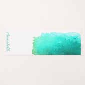 Waterverf turquoise levendige energiekunst yogamat (Voorkant (horizontaal))