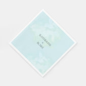 Waterverf Turquoise Modern Custom Bruiloft Servet (Hoek)
