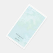 Waterverf Turquoise Modern Custom Wedding Gast Servet (Hoek)