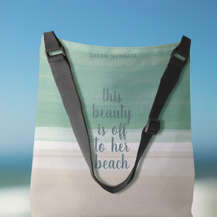 Waterverf Turquoise Ocean Beach Crossbody Bag Tas