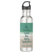 Waterverf Turquoise Ocean Beach Water Bottle Waterfles (Voorkant)