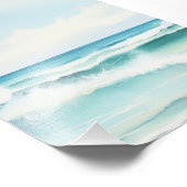 Waterverf Turquoise Ocean Wall Art Foto Afdruk (Hoek)